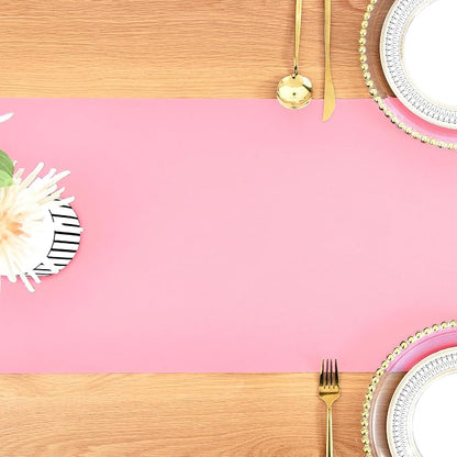 Wolkemer Farmhouse Pink Table Runner Dining Table Runners 90 Inches Long | - Image 8