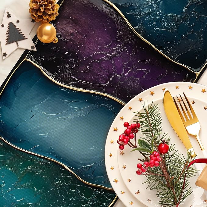 Purple Marblre Burlap Table Runner Seasonal Spring Fall Kitchen Dining Linen - Image 3
