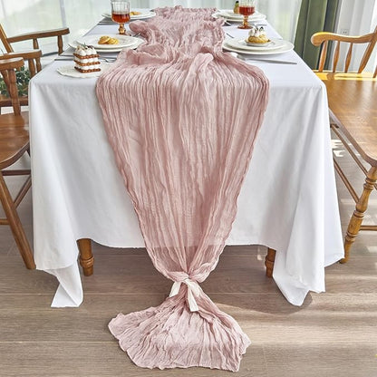 IVAPUPU Dusty Pink Table Runner 120 Inches - Image 3
