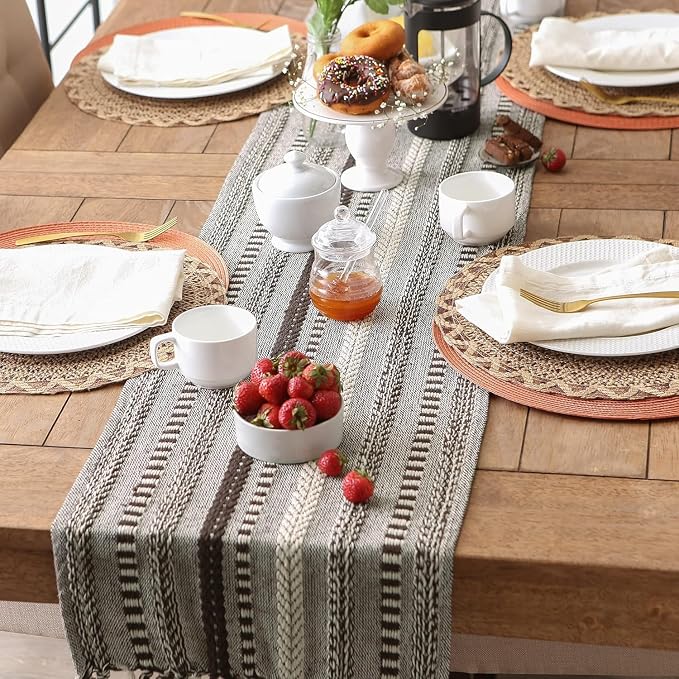 The Home Talk Jute Cotton Hand Woven Table Runner/Placemats - Image 2