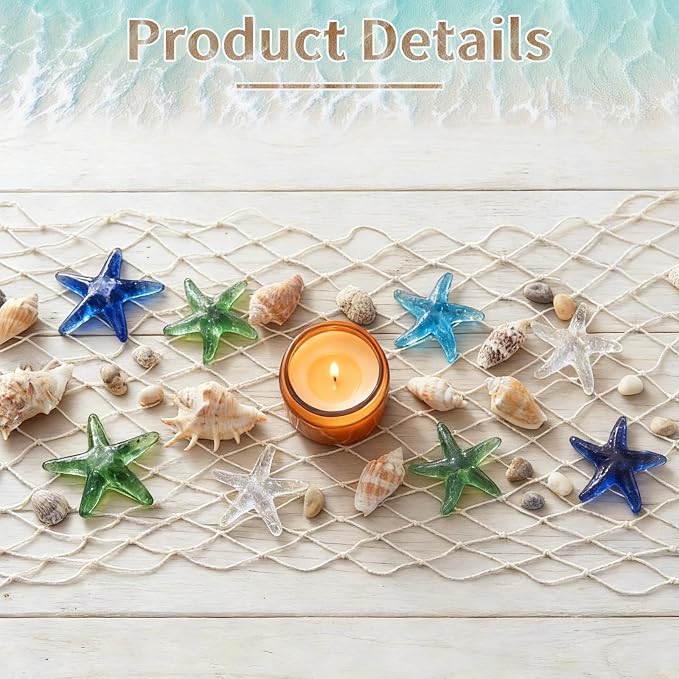 SATINIOR 24 Pcs 12 x 72'' Fishing Net Table Runner Party Decoration, Natural | - Image 3