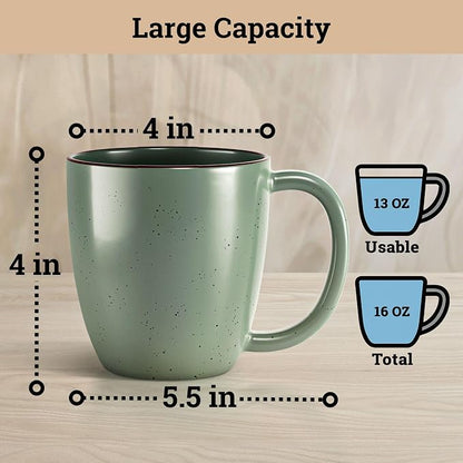Ceramic Coffee Mugs Set of 4, 16oz Durable Microwave Safe Cups - Image 6