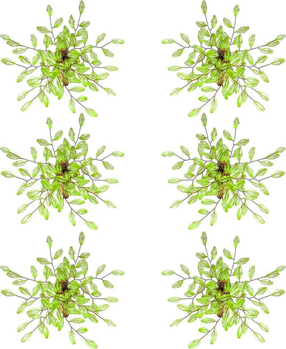 Napkin Rings Set of 12 for Dining Table Decoration Parties Everyday Metal Napkin Holder Leaf Green (Pack of 12)
