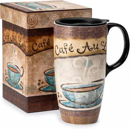 Topadorn 17oz Ceramic Travel Mug by Topadorn