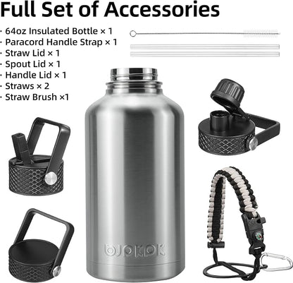 BJPKPK 64oz Insulated Water Bottle, Half Gallon Water Jug - Image 3