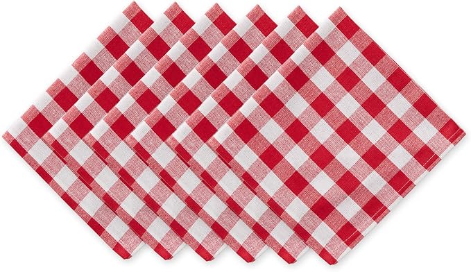 DII Checkered Tabletop Collection 100% Cotton, Machine Washable, Napkin Set by DII