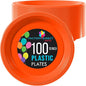 Orange Plastic Plates For Party 10" Orange Disposable Plates Heavy Duty 100 Pcs Plastic Dinnerware Sets Heavy Duty 350 GSM Disposable Dinnerware Set