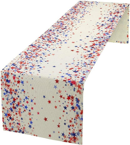 Independence Day Table Runner, 4th of July Red Blue Stars American President by JanJCurt