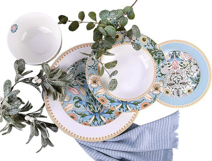 24-Piece Bone China Dinnerware Set in Gift Box, Service - Image 9