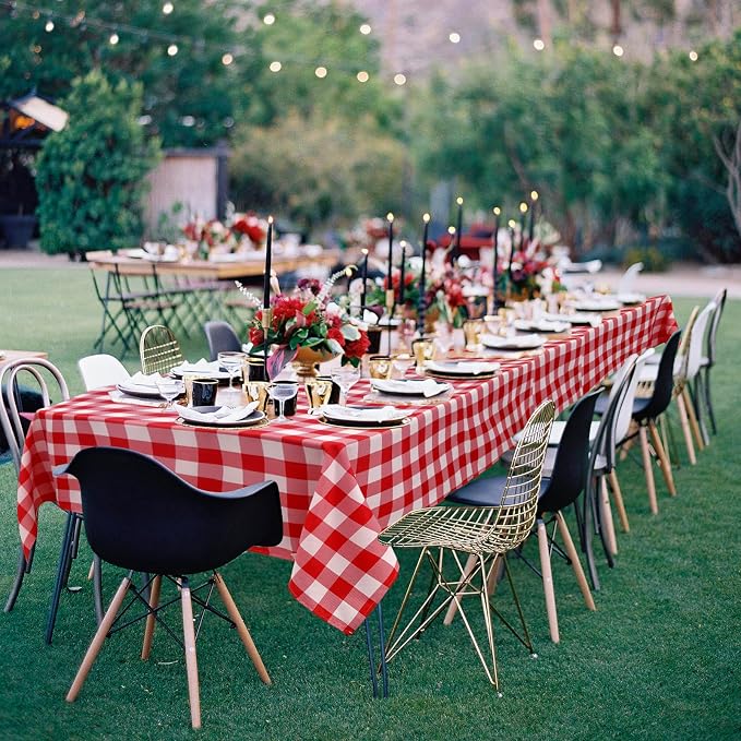 Checkered Tablecloth Square, 70 x 70 Inch - Image 2