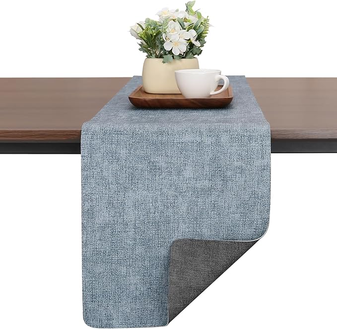 Table Runners 72 Inch Long, Dual-Sided Faux Leather Table Runner | Waterproof by Chitomars