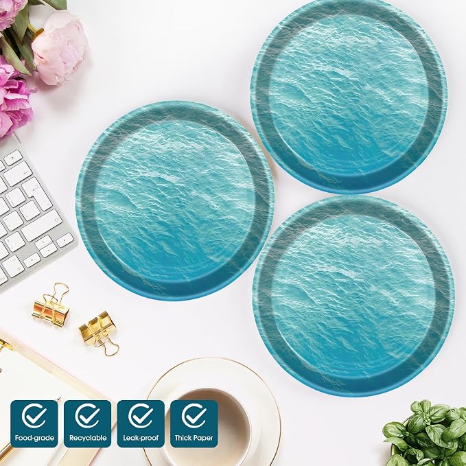 40 Pcs Ocean Sea Plates and Napkins, Ocean Party Supplies, Serves 20 | - Image 3