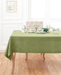 Solino Home Moss Green Linen Tablecloth 60 x 120 Inch - Classic Hemstitch, 100% Pure Linen Rectangular Tablecloth - Machine Washable Table Cloth for Winter, Spring, Easter, St Patricks Day