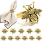Bee Napkin Rings Set of 12 Antique Gold Bumblebee Napkin Holders by DavifinaNapkinRings