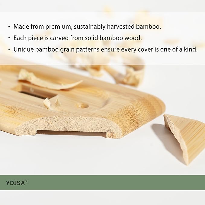 Wood Outlet Covers Bamboo Single Duplex Wall Plates for Electrical Outlets, Decorative Outlet Covers