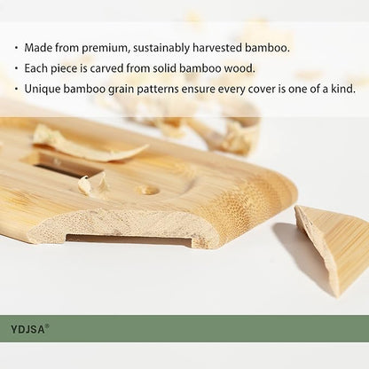 Triple Switch Plate Cover Solid Bamboo Wood for Rocker Light Switches Natural Stylish