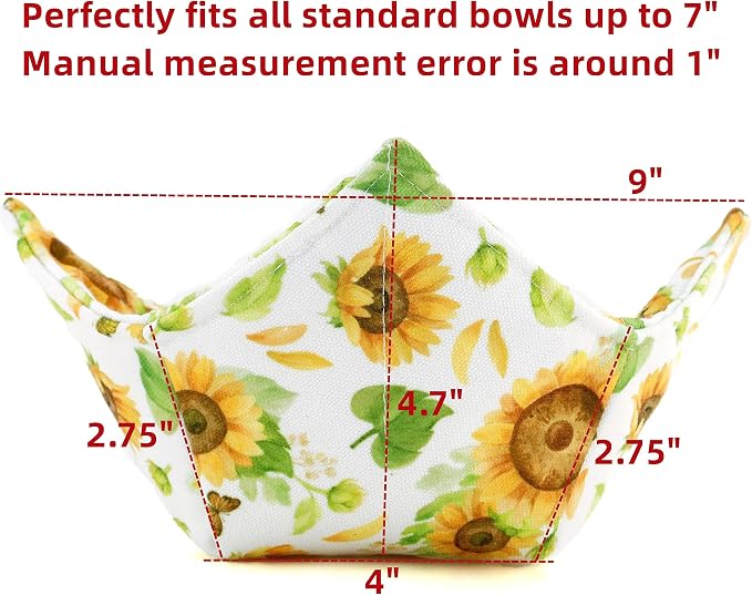 Cotton Microwavable Bowl Cozy, Microwave-Safe Hot Bowl Holders, Soup Bowl Cozy - Image 6