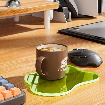Acrylic Coaster for Desk, Clear Bar Drink Coaster, Clear Cloud Shape Coffee Cup Coaster, Perfect for Tabletop Protection and Accessories Display.