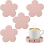 Nuanchu 4 Pcs PU Leather Flower Coasters by Nuanchu