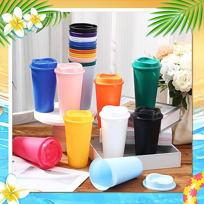 Honeydak 45 Pack 16 oz Reusable Coffee Cups - Image 3