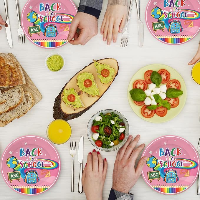 7 Inch Back to School Paper Plates 50 Pack First Day of School Decor | Back to - Image 3