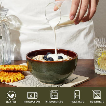 5.5" Cereal Bowls & Dessert Bowls Set of 6-22 Oz Small Bowls - Image 3