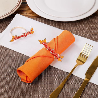 Thanksgiving Napkin Rings Set of 8, Thankful Napkin Rings - Image 3