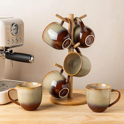 theterra Ceramic Coffee Mugs Set of 6, 12 oz Coffee Cups - Image 7