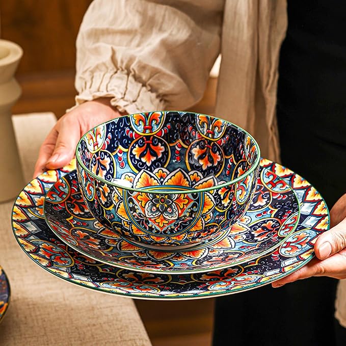 12-Piece Bohemian Porcelain Dinnerware Set - Image 9