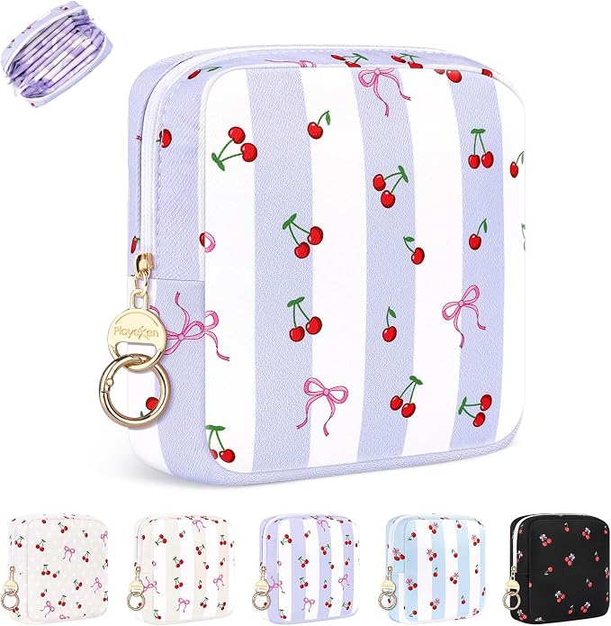 Period Bag for Teen Girls, Canvas Sanitary Napkin Storage Bag by PlaytotheExtreme