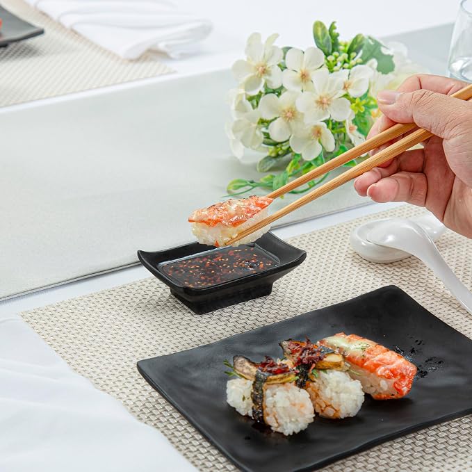 Restaurantware Voga 1 Ounce Soy Sauce Dishes 10 Rectangle Dipping Bowls - Image 5