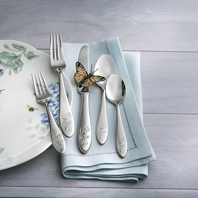 Lenox Butterfly Meadow 65-Piece 18/10 Stainless Steel Silverware Set - Image 10