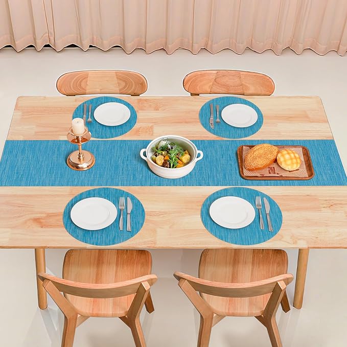 Table Runner 72 Inches Long, Vinyl Woven Heatproof Table Runners | Washable - Image 8