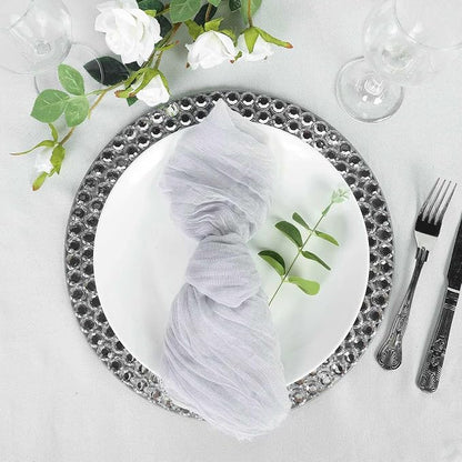 Efavormart 5 Pack 24"x19" Silver Gray Matte Gauze Cheesecloth Napkins, Soft - Image 8