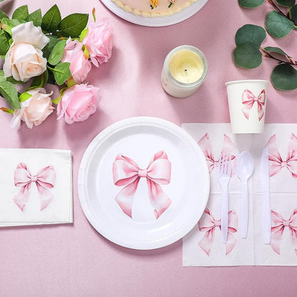 Sieral 144 Pcs Pink Bow Party Supplies Coquette Birthday Party Decoration Bow - Image 3