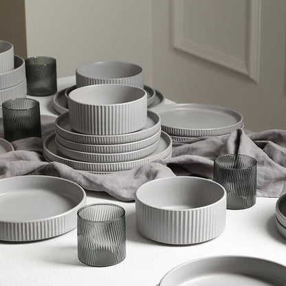 Stone Lain Haven Stoneware 32-Piece Dinnerware Set, Plates and Bowls Sets - Image 5