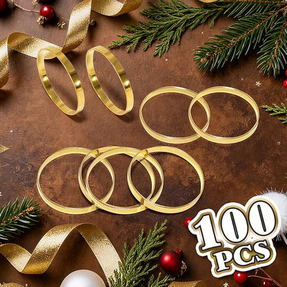 200 Pcs Gold Napkin Rings Bulk, Exquisite Round Napkin Ring Buckles, Suitable - Image 7