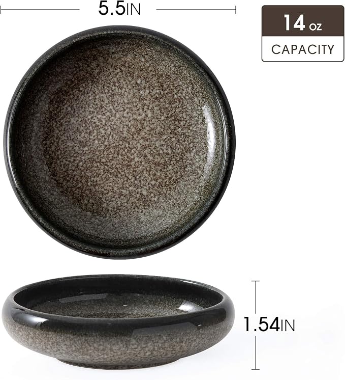 Uaral Appetizer Plate, Salad Plate, Stoneware Serving Dishes, Japanese Side - Image 4