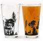 Black Lantern Pint Glasses Forest Animal Landscape Pint Glasses Set - 2 16oz. Beer Glasses