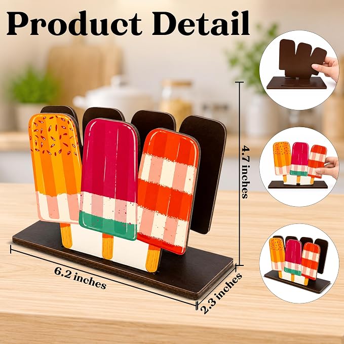 Ice Cream Decor Wood Napkin Holder - Image 2