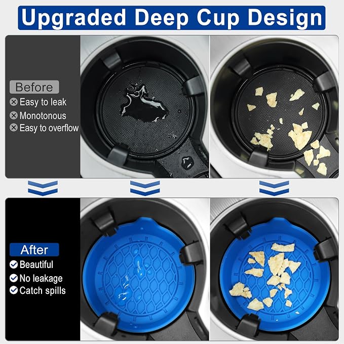 Car Cup Holder Coaster, Silicone Cup Holder Insert, Universal Non-Slip Cup - Image 2