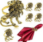 Animal Lion Napkin Rings Set of 6 Africa Leopard Napkin Holder by DavifinaNapkinRings