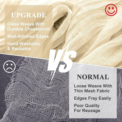 Cheesecloth Table Runner Beige 10FT Boho Gauze Runner, 12 Pack | 120 Inch - Image 4