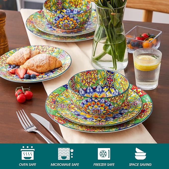 vancasso 12 Pieces Dinnerware Sets, Porcelain Dishes Set - Image 4