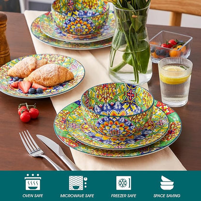 vancasso 12 Pieces Dinnerware Sets, Porcelain Dishes Set - Image 4