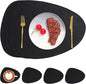Faux Leather Placemats Set of 4, Dual Sided by Chitomars