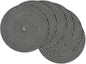 SHACOS 15 inch Round Braided Placemats Set of 6 Non Slip Washable Fabric Kitchen Table Place Mats Heat Resistant Table Mats for Home Wedding Party, Black White