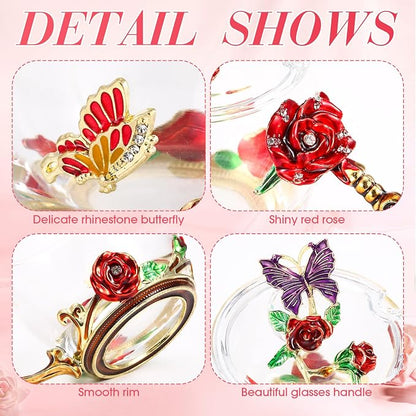 Nuanchu 4 Sets Flower Glass Tea Cups - Image 3