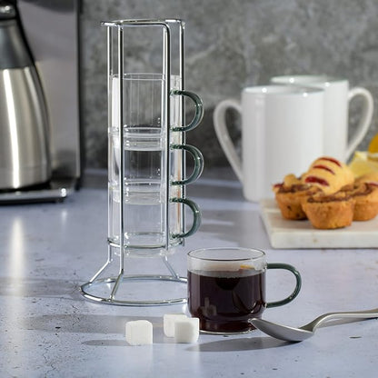 Gibson Soho Lounge Stackable Glass Espresso Cups - Image 6