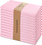 Urban Villa Cloth Napkins Set of 12 (20x20 Inches) 100% Cotton Napkins Cloth Washable Soft Durable Reusable Absorbent Table Dinner Napkins Cloth for Hotel Lunch Restaurant Weddings Parties - Pink